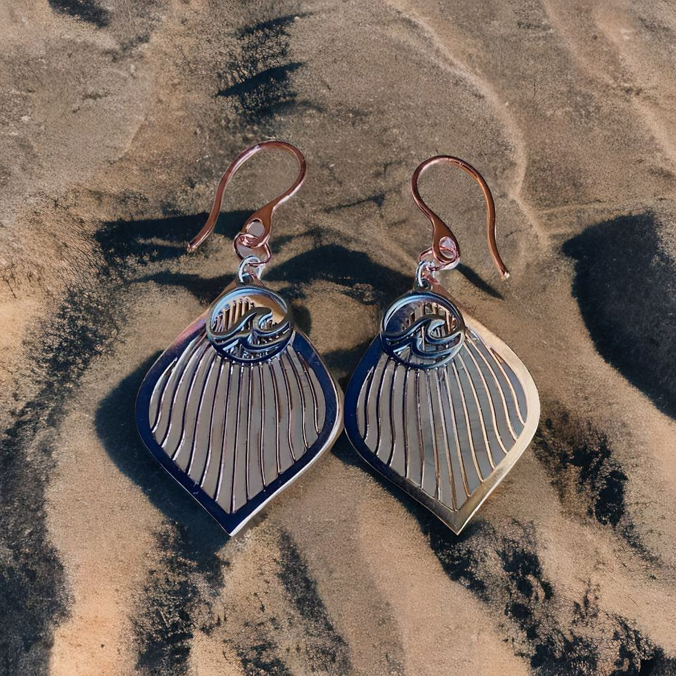 Rose Gold Filigree with Silver Waves