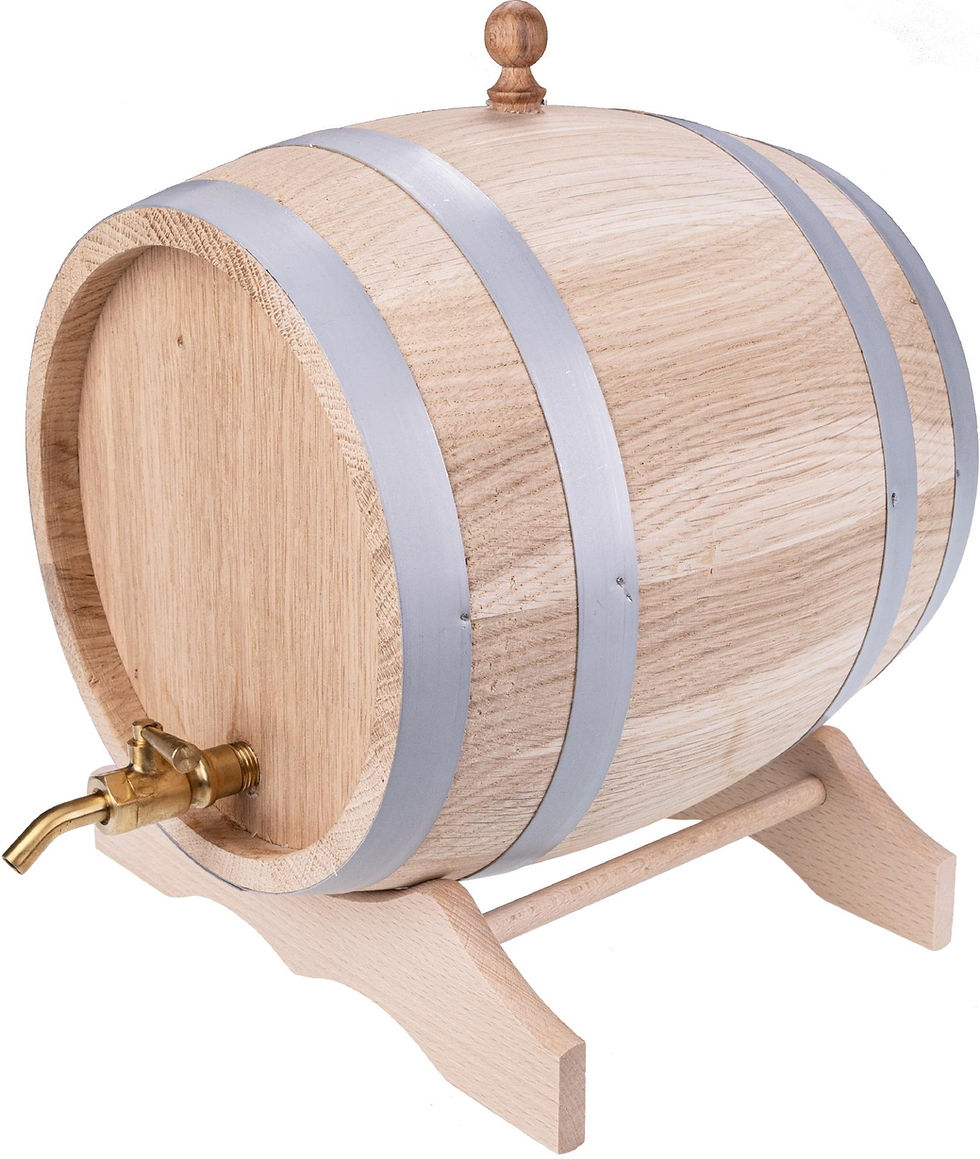 Miniaturbild: Eichenfass mit Messing-Zapfhahn | 1, 2, 3, 5, 10 Liter