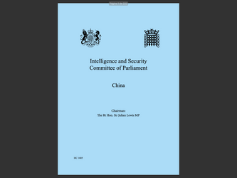 REPORT: Intelligence and Security Committee of Parliament from China