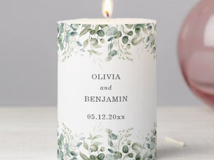 Best Deals! Greenery | Monogram Wedding Pillar Candle