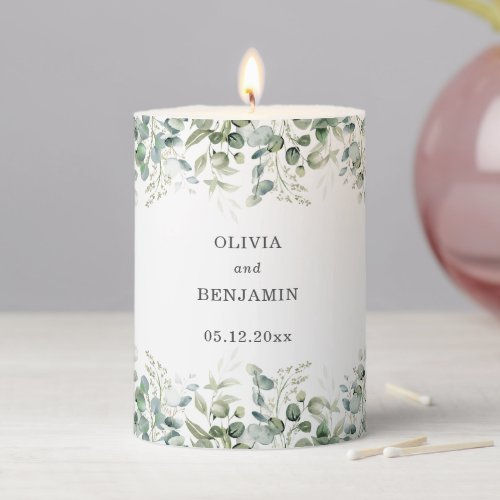 Best Deals! Greenery | Monogram Wedding Pillar Candle