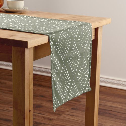 Best Price! Decorative modern diamond pattern sage olive green short table runner