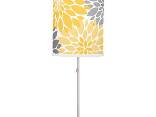 Hot Review! Yellow and Gray Chrysanthemums Floral Pattern Table Lamp