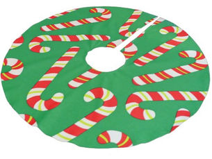 Hot Deals! Candy Canes Brushed Polyester Tree Skirt