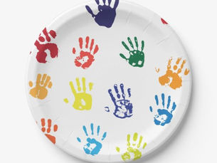 Review Handprints Paper Plates