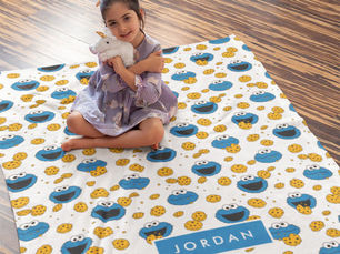 Top 5! Cookie Monster | C is for Cookie Pattern Fleece Blanket