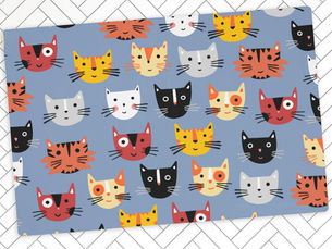Best Price! Fun Kitty Cats Food and Water Pet Mat