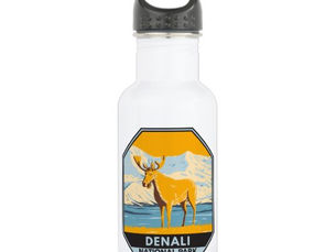 Review Denali National Park Alaska Moose Vintage Stainless Steel Water Bottle