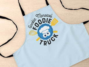 Top 5! Cookie Monster's Foodie Truck Logo Apron