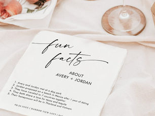 Big Deals! Fun Facts Wedding Napkins | Modern Minimalist