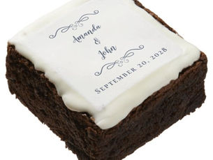 Top 10! Wedding Couple Names & Date Calligraphy Navy Blue Brownie