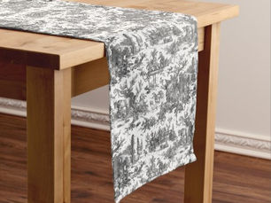 Top 10! Vintage Rustic Farm French Toile-Black & White Long Table Runner