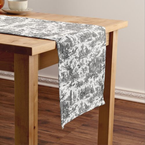 Top 10! Vintage Rustic Farm French Toile-Black & White Long Table Runner