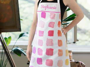 Hot Review! Personalized Watercolor Artist Pink Apron