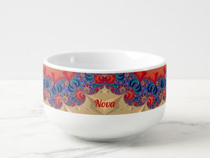 Best Price! NOVA ~ 3D Red Blue Aqua Fawn WOW! Soup Mug