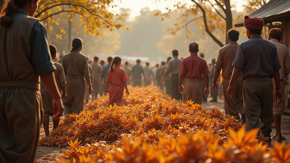 High angle view of traditional harvest festival gathering