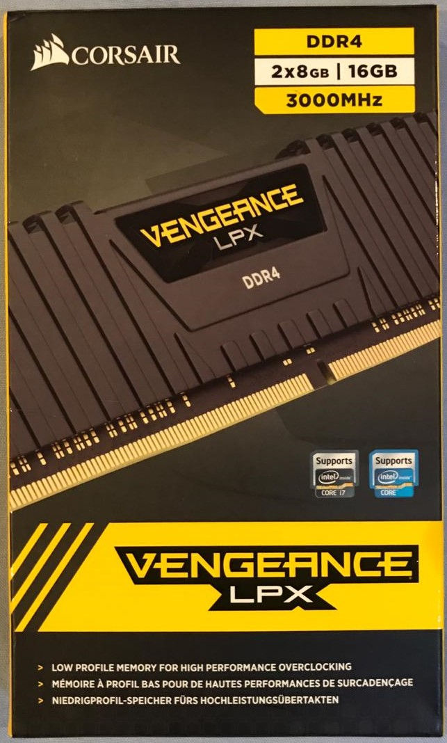 Corsair Vengeance LPX 16 GB (2x8GB DDR4, 3000Mhz, C15)