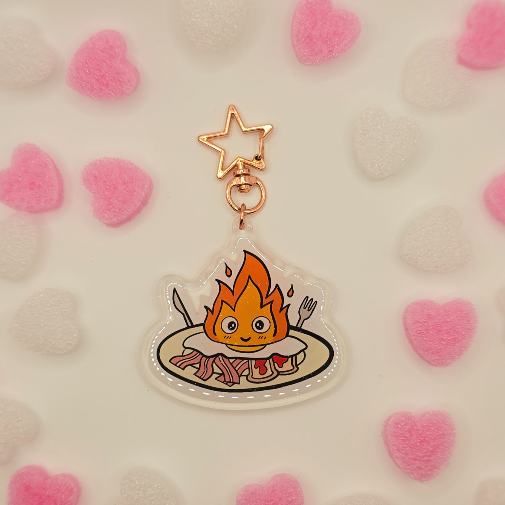 Calcifer Food Keychain (Glitter)
