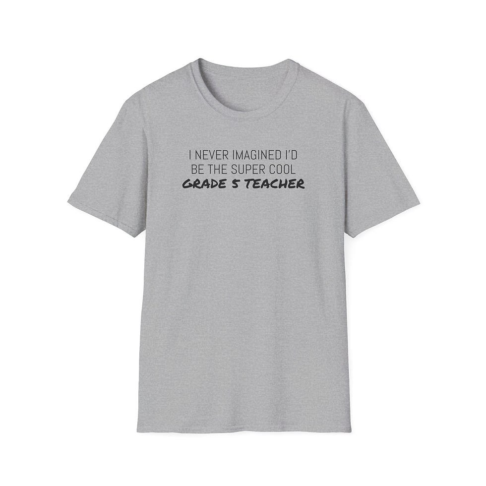 Thumbnail: I NEVER IMAGINED GRADE 5 TEACHER  ...  Unisex Softstyle T-Shirt
