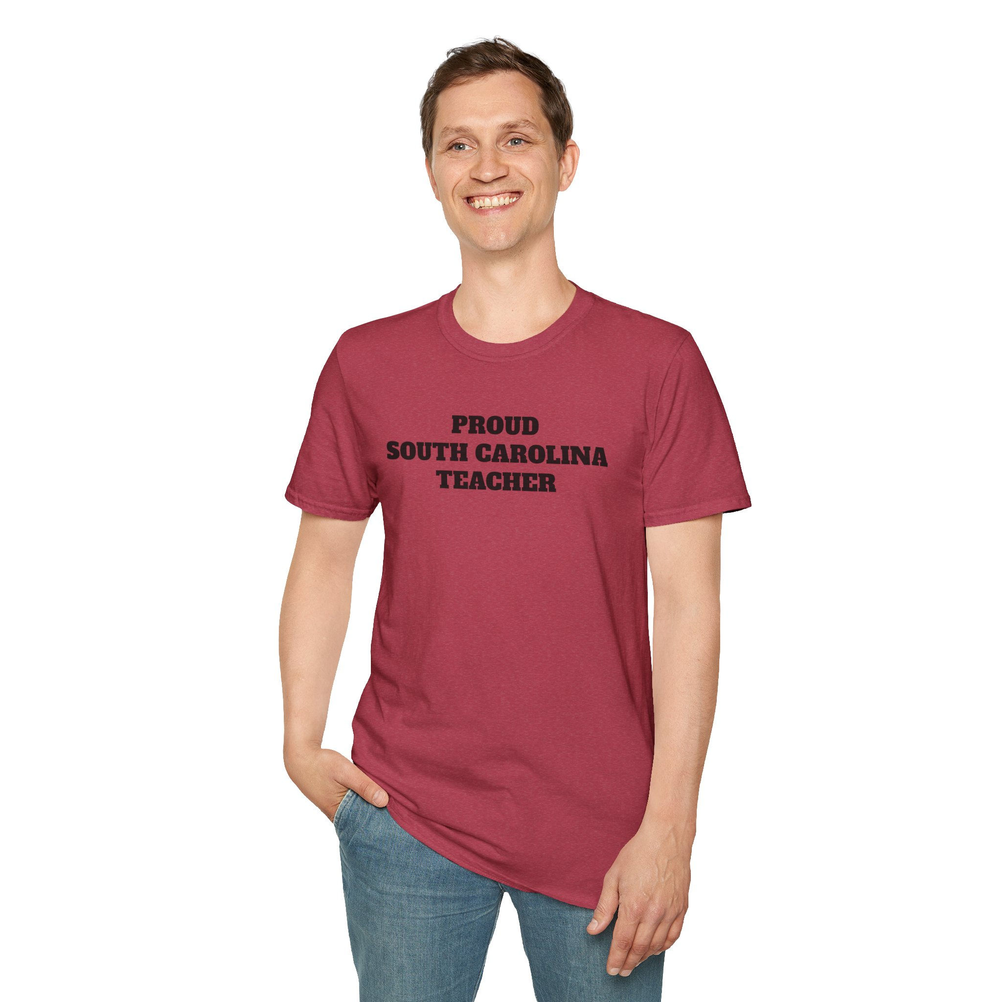 PROUD South Carolina Teacher..Unisex Softstyle T-Shirt