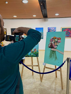 Original artwork by Gili displayed in an exhibition