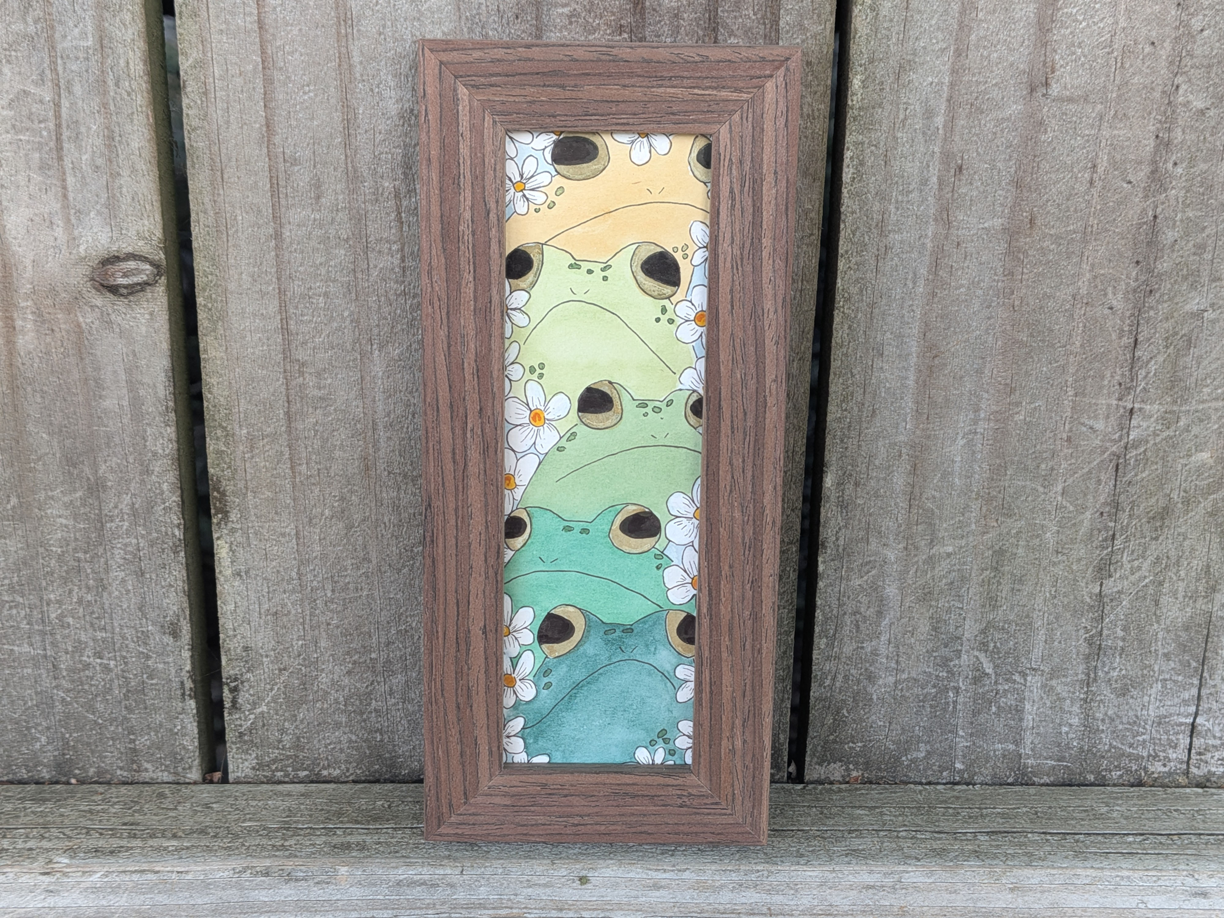 "Pile of Frogs" Original Framed Watercolor