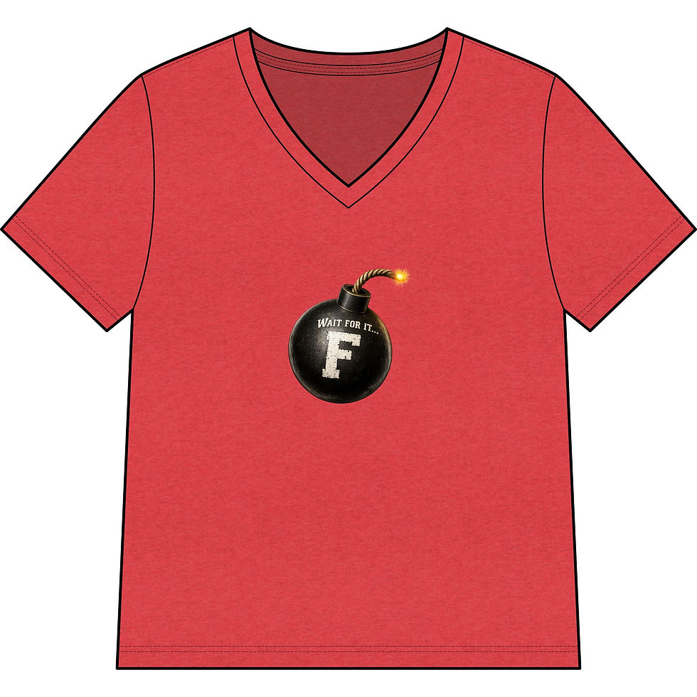 Thumbnail: Women’s V-Neck Tee — 'Wait for it F Bomb' Graphic Tee