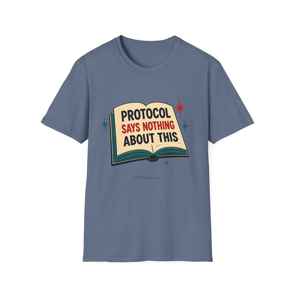 Thumbnail: "Protocol Says Nothing About This" Retro Book Graphic