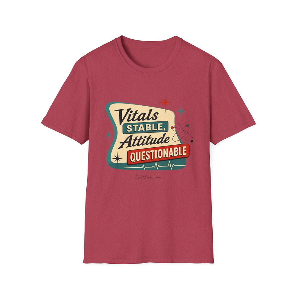 Thumbnail: “Vitals Stable, Attitude Questionable” Retro Medical Graphic Tee