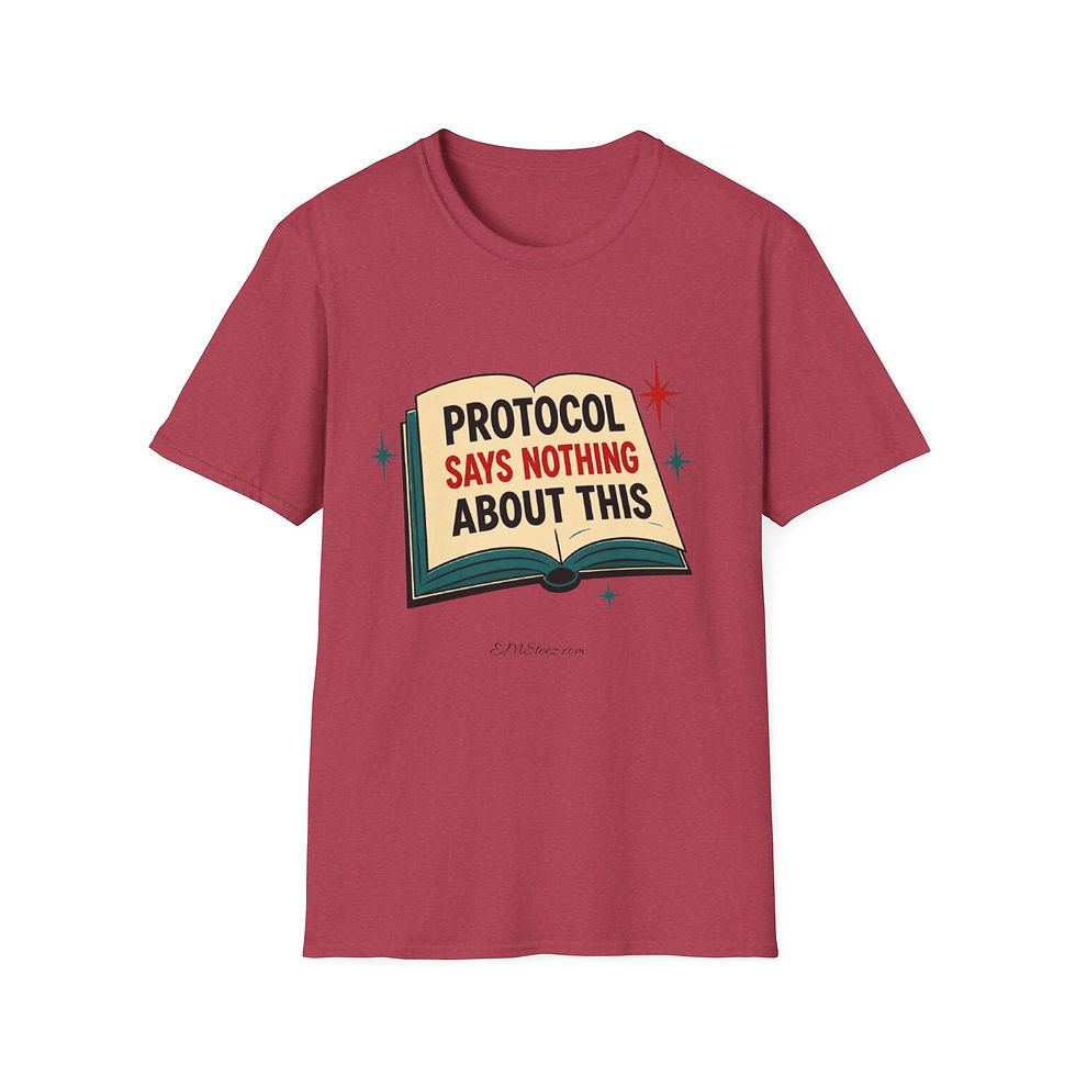 Thumbnail: "Protocol Says Nothing About This" Retro Book Graphic