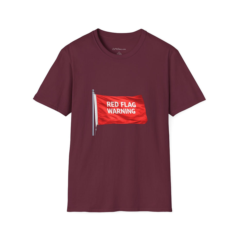 Thumbnail: T-Shirt — Red Flag Warning Flag- dark colors
