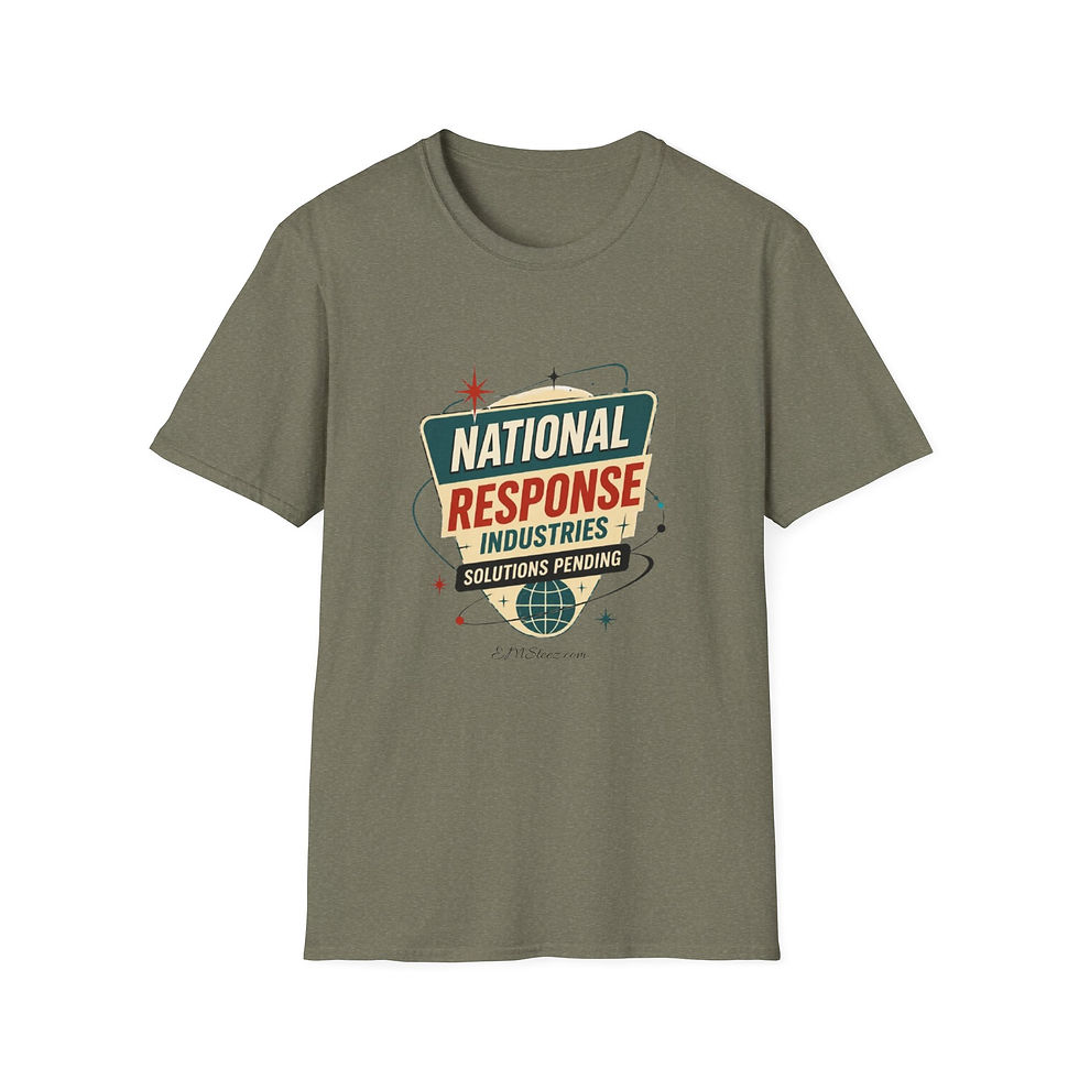 Thumbnail: National Response Industries T-Shirt — 'Solutions Pending' Retro Rescue Tee