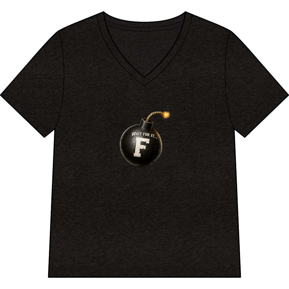 Thumbnail: Women’s V-Neck Tee — 'Wait for it F Bomb' Graphic Tee