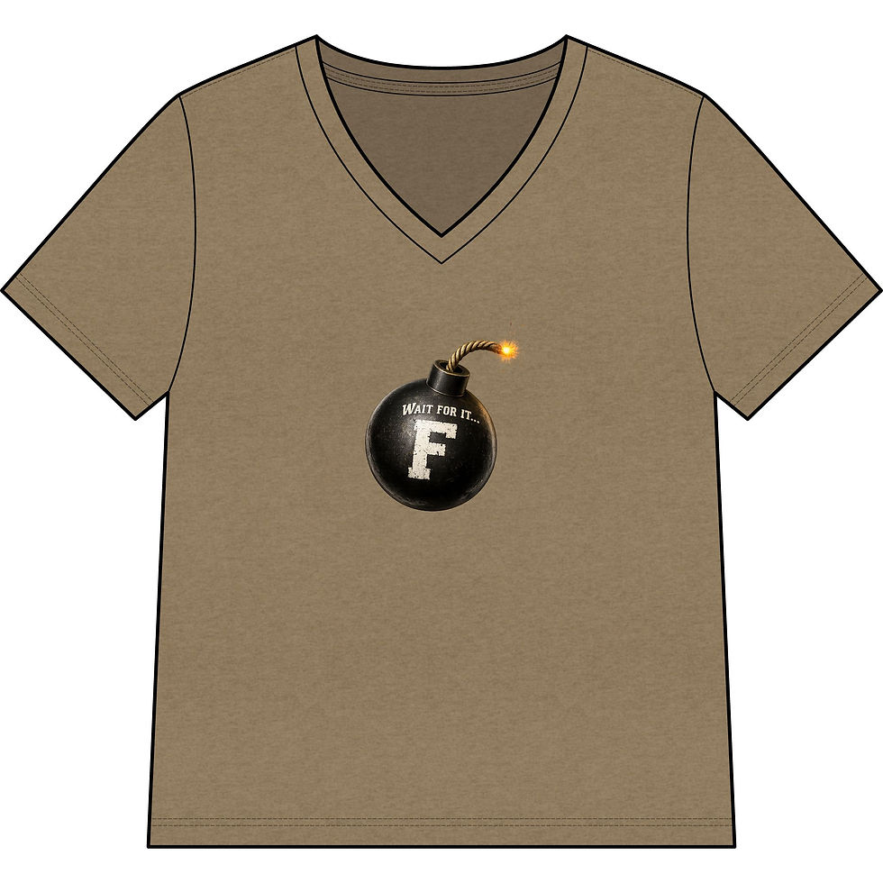 Thumbnail: Women’s V-Neck Tee — 'Wait for it F Bomb' Graphic Tee