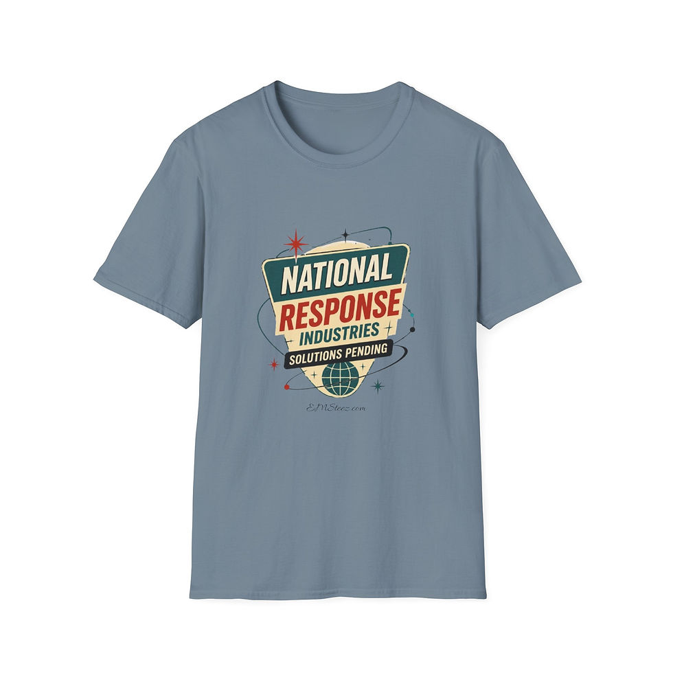 Thumbnail: National Response Industries T-Shirt — 'Solutions Pending' Retro Rescue Tee
