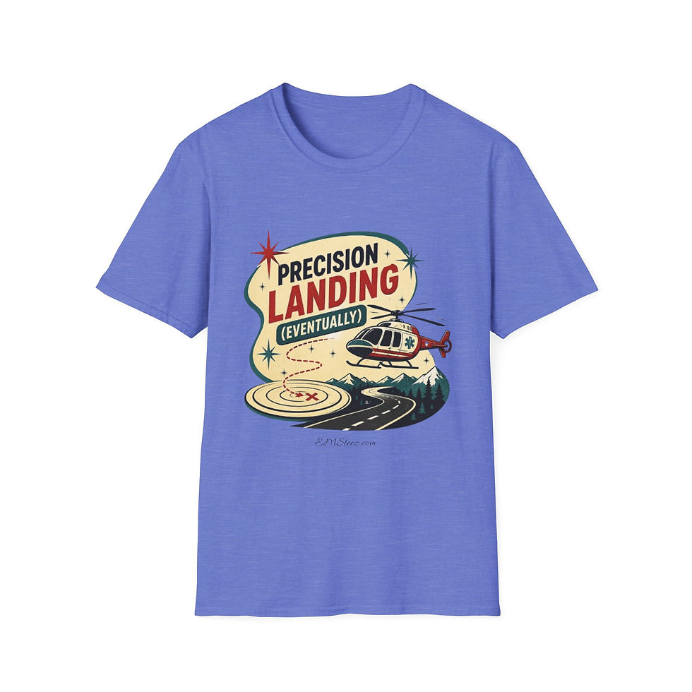 Thumbnail: Precision Landing (Eventually) T-Shirt — Retro Helicopter Pilot Tee