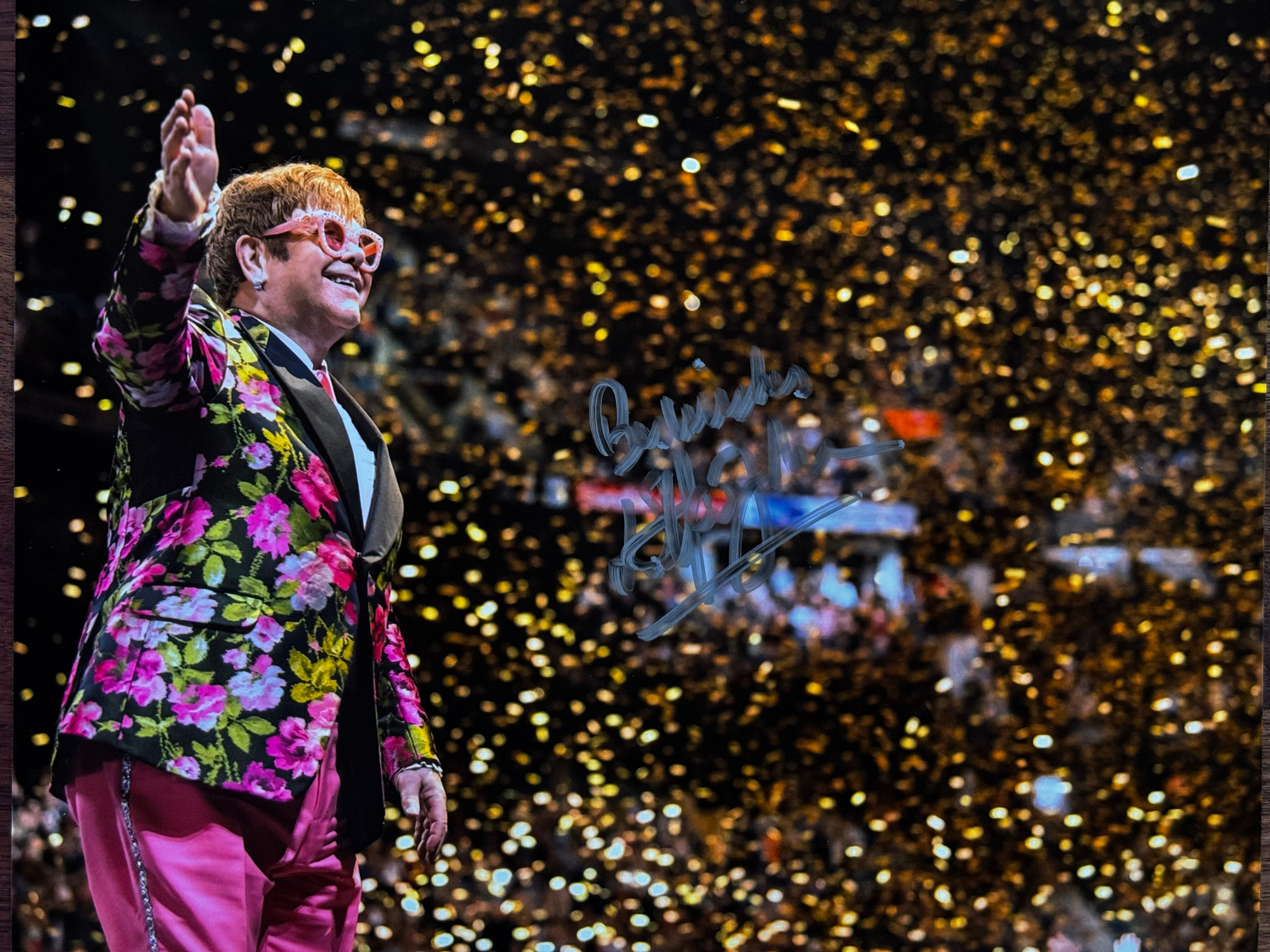 Elton John signed 8x10 photo. 167-0174
