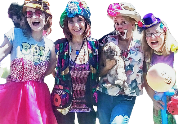 Lulu and her friends at an Easter event