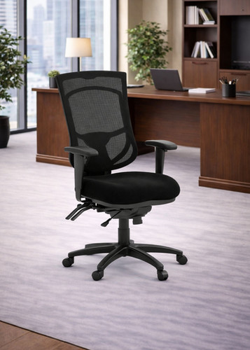 8014 HI BLACK EXE CHAIR-BLKBK/BLK SEAT | Office Liquidators