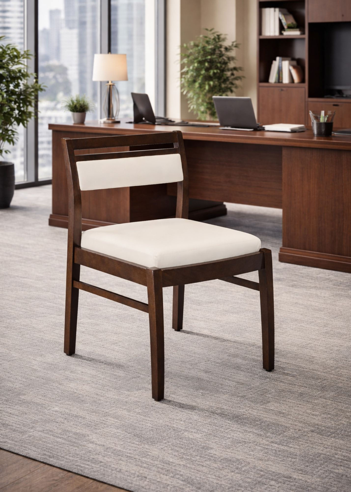 Indiana Furniture Trift Wood/Upholstered Back Accents, Guest, Armless (998)