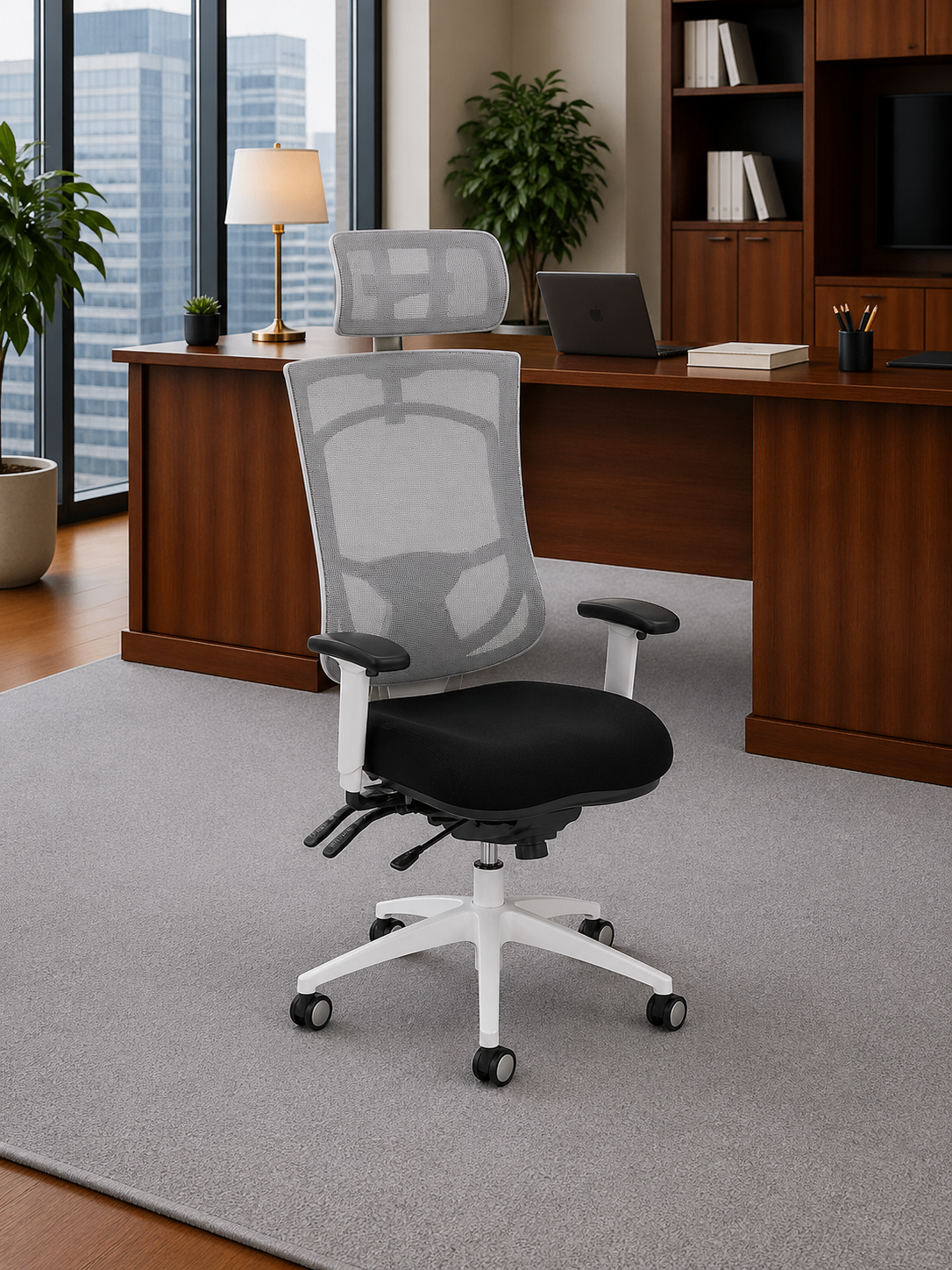 Exec Chair 8114 with black cool mesh seat and headrest