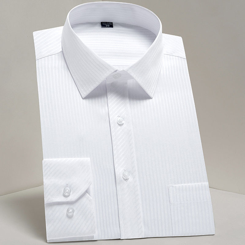 Miniatura: Men's Classic Long Sleeve Standard-fit Dress Shirts Formal Business Social Simpl