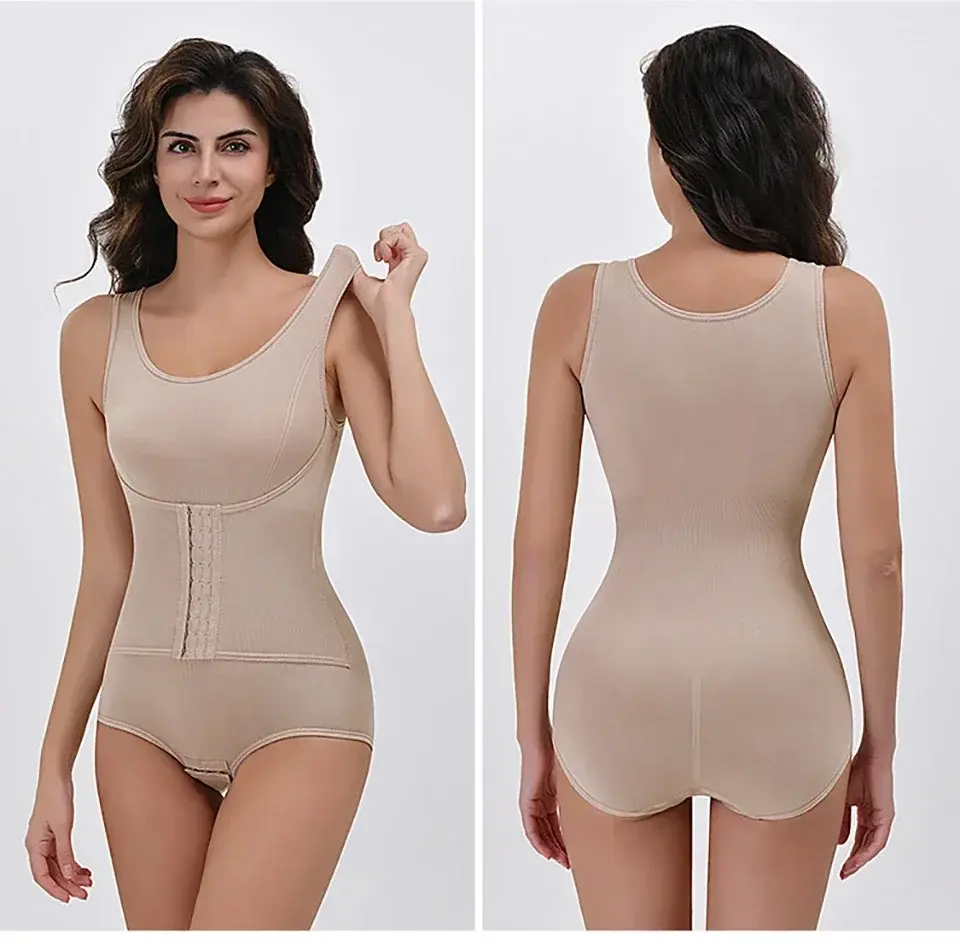 Miniatura: Body Modelador com Zíper e Cinta para Mulheres, Controle de Barriga, Modela