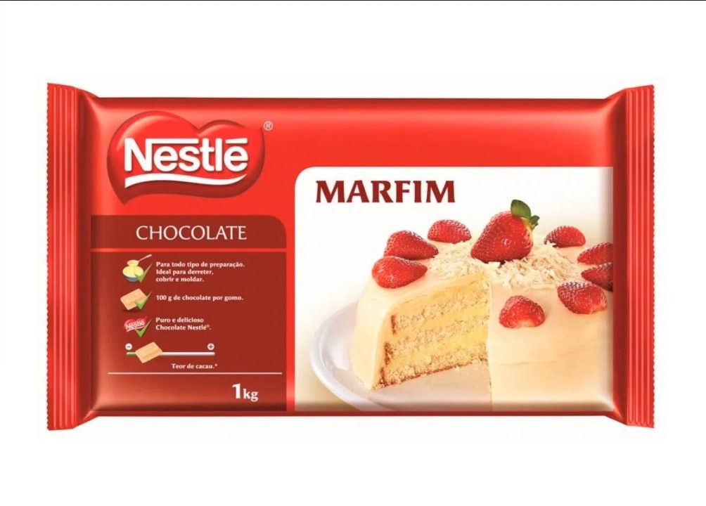 Barra De Chocolate Branco Marfim 1kg Nestlé