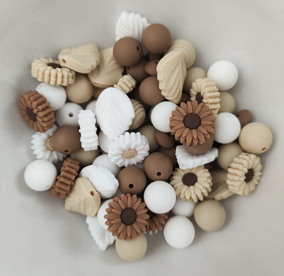 Küçük resim: Speenkoord LoVinn - BEIGE / BRUIN - BLAADJE / BLOEM