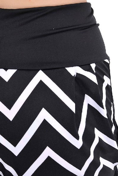 Miniaturebillede: Harlem sort-hvid zig-zag leggins