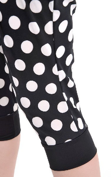 Miniaturebillede: Harlem sort-hvid prikket leggins