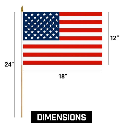 Drapeau sur un bâton / Flag on stick - États-Unis / USA -1dz. (12x18")