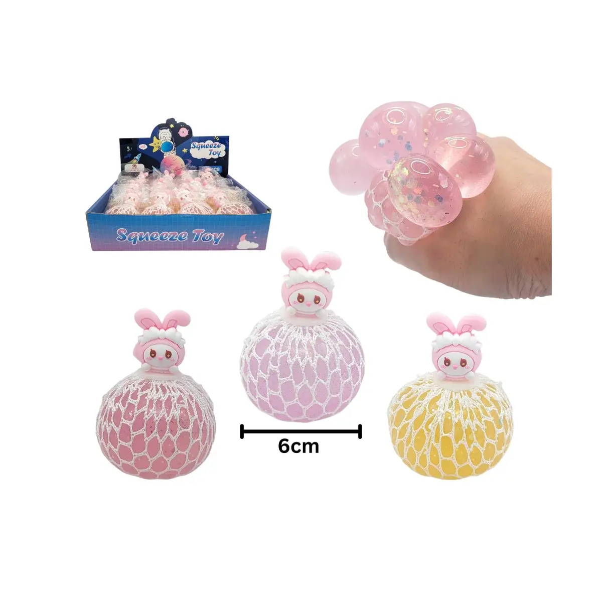 Mesh Squeeze Ball 6cm - 12d