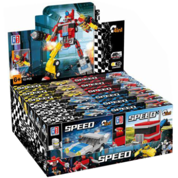 S.B. Toys | Building Block Car Set - Display 12pcs, Assorted